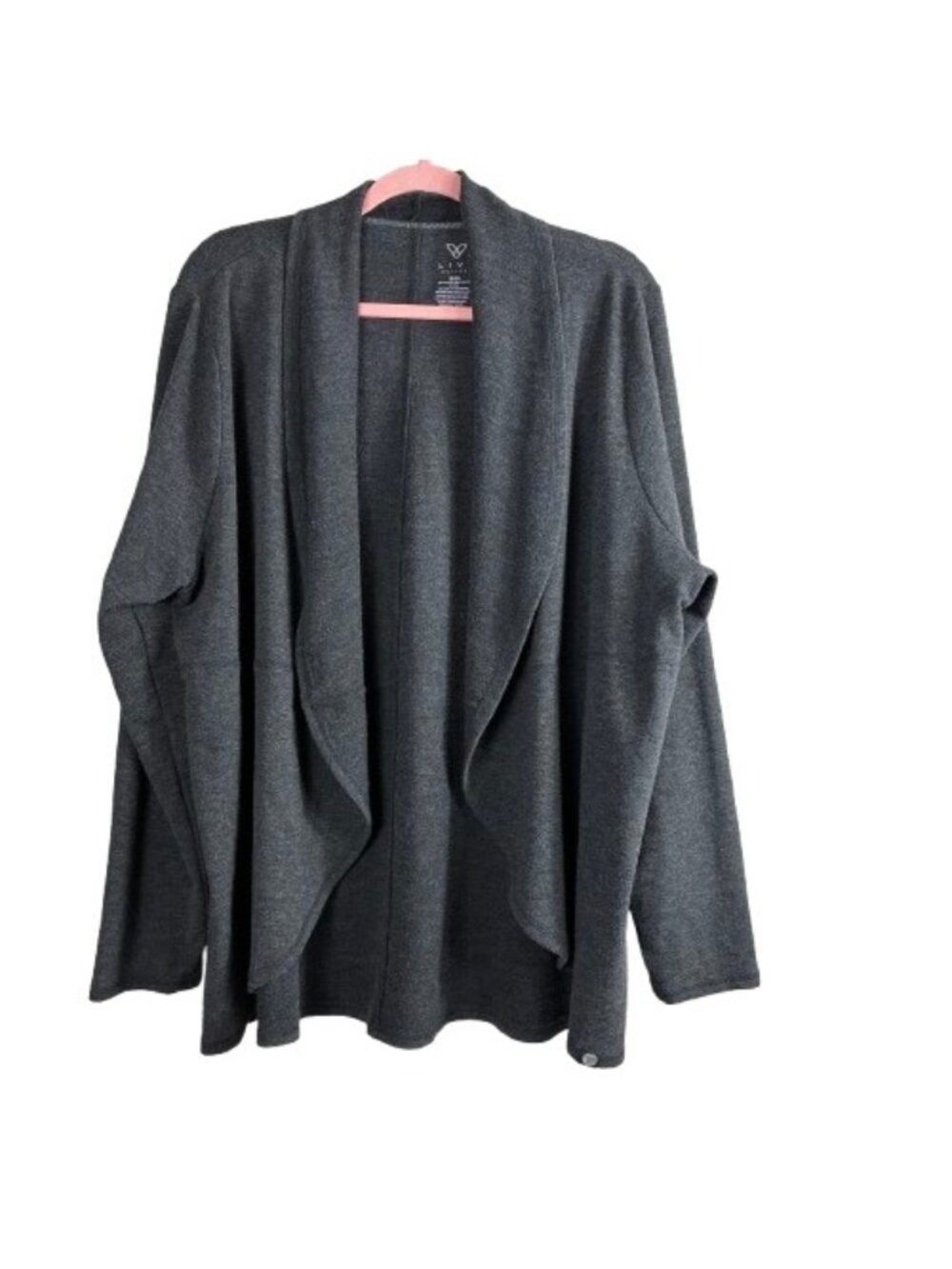 LIVI Active Waterfall Open Front Cardigan Sz 18/20 Athleisure Minimalist